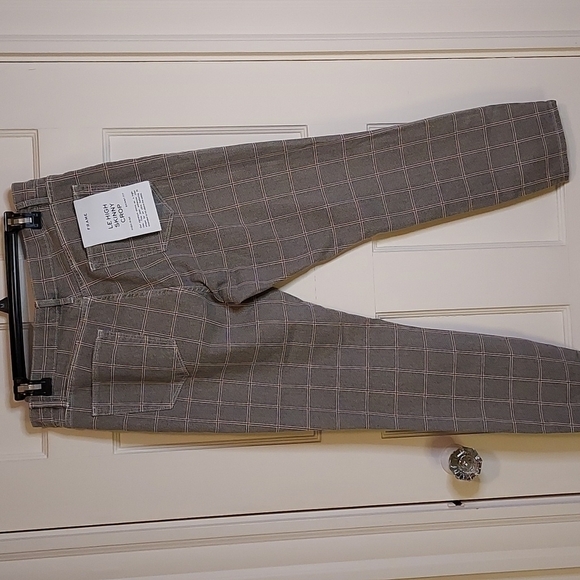 Frame Le High Skinny Crop Plaid Jeans Size 32 - Picture 12 of 13